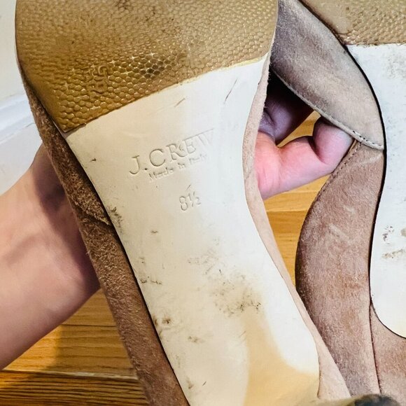J.Crew Dulci Suede Kitten Heels in Kraft Brown Tan Neutral Taupe Pumps Size 8.5 - Picture 14 of 16
